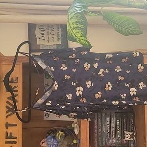 Kaileigh XL Blue floral drop sleeve tank blouse